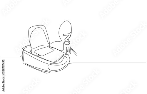 Nebulizer Machine in Continuous Line Art Style,
