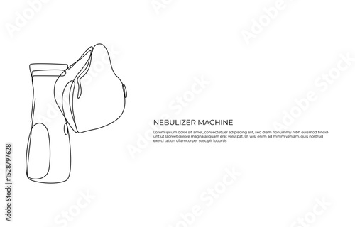 Nebulizer Machine in Continuous Line Art Style,
