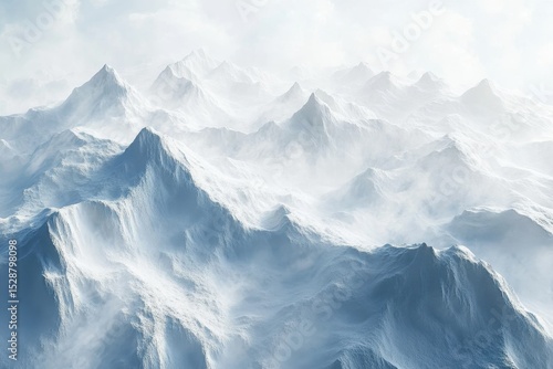 Wallpaper Mural Stunning abstract representation of a white landscape with rotating mountains and misty atmosphere, Abstract white 3d landscape rotation background Torontodigital.ca