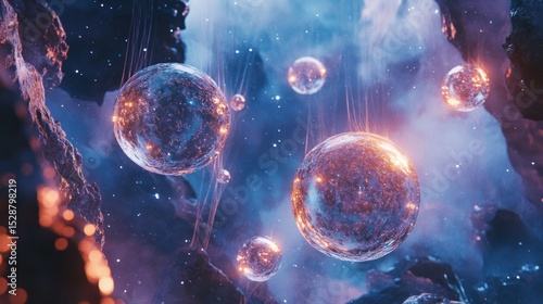 Wallpaper Mural Floating orbs in a nebula-like environment Torontodigital.ca