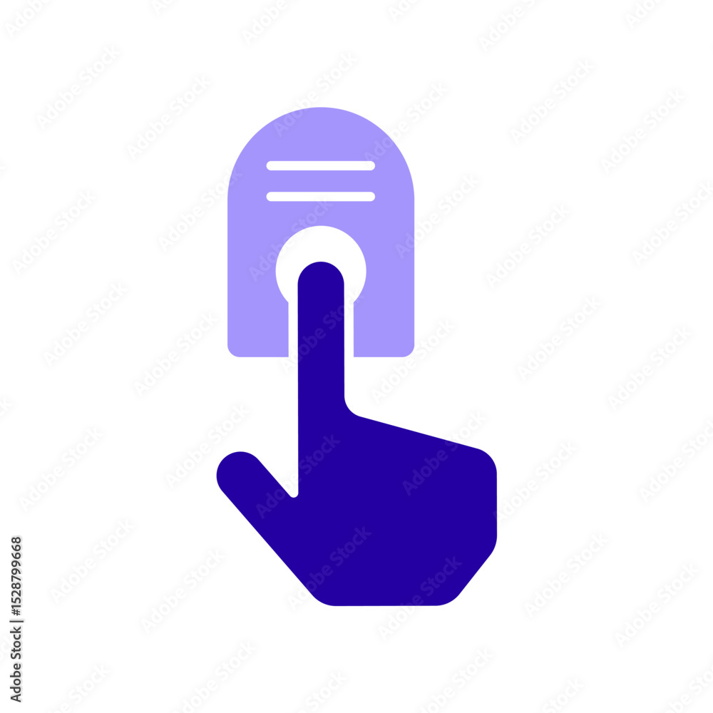 Fototapeta premium Icon a scan finger, isolated against a clean background.