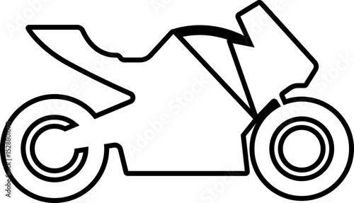 motorcycle and motorbike icon in line isolated on transparent background