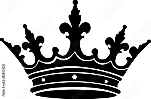 Crown icon vector solid logo illustration.