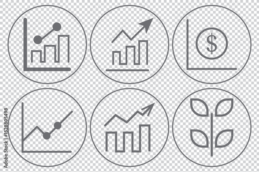 Fototapeta premium Success icon, vector set. Success line icon collection, Success and Growth line icon, progress, career icons, money icon. Vector illustration EPS 10