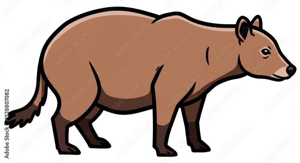 Obraz premium Cute Cartoon Hyena Illustration on White Background