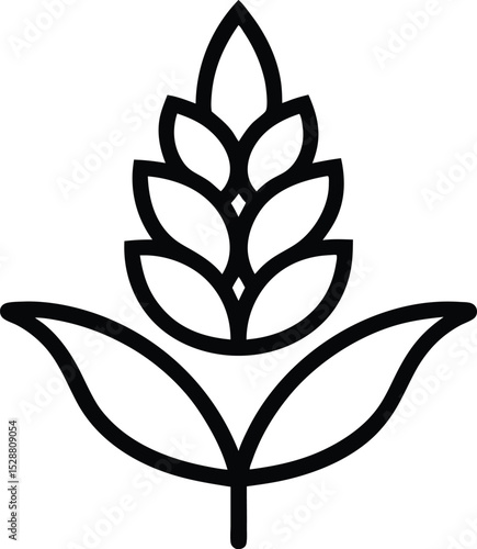 Amaranth Outline Icon: Vector Plant

