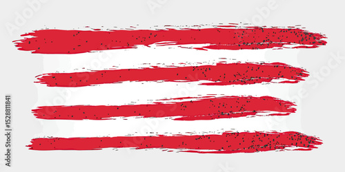 Wallpaper Mural Set of four horizontal red paint brush strokes with rough edges and textured splatters isolated on white background for design and decoration elements Torontodigital.ca