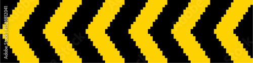 Pixel construction stripes icon vector for warning signs in retro-themed digital environments. Ideal for hazard zones, under construction indicators, or pixel art safety warnings.