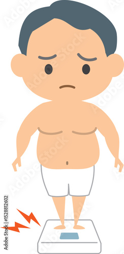 体重計に乗るダイエット中の男性と女性