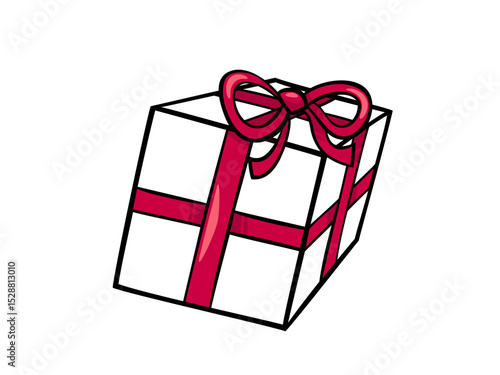 A White Box Wrapped With Red Ribbon and Bow Tied Nicely