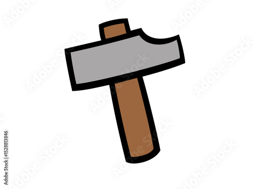 A Simple Illustration of a Heavy Duty Hammer for Construction and DIY Projects