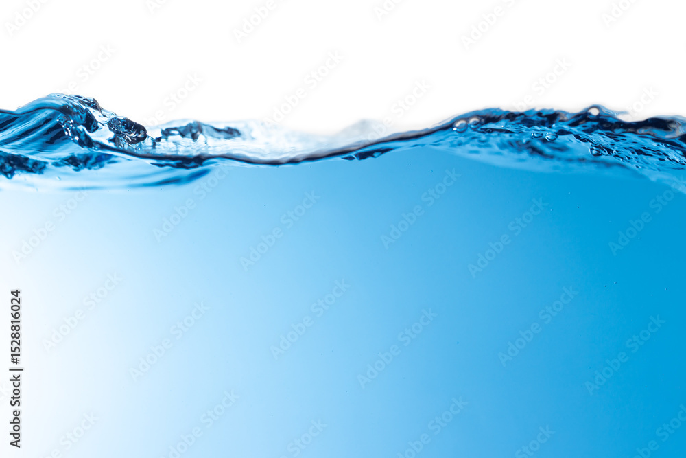 Clear Water Wave. Pure Drinking Water, Water Splashing. Blue Water Textured on White Background. Clear Water Wave. Pure Drinking Water, Water Splashing. Blue Water Textured on White Background.
