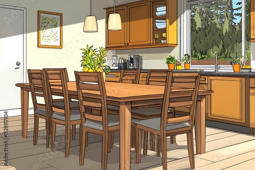 kitchen and dining room