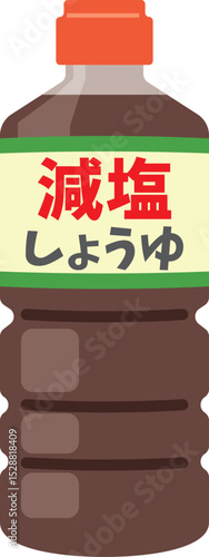 ボトル入りの減塩醤油のイメージイラスト