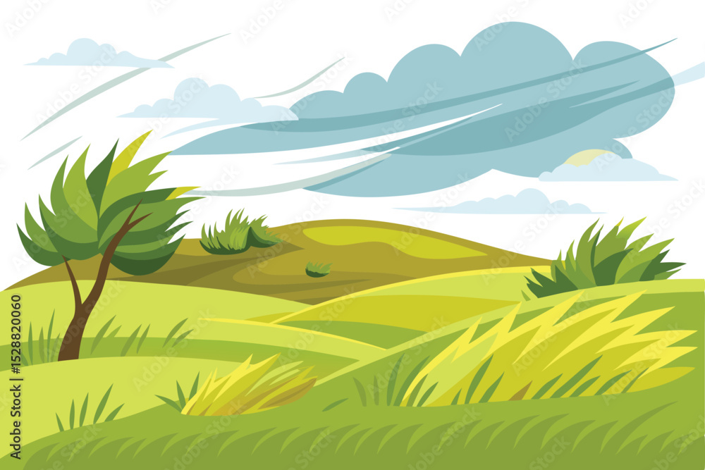 Obraz premium Windy grassland