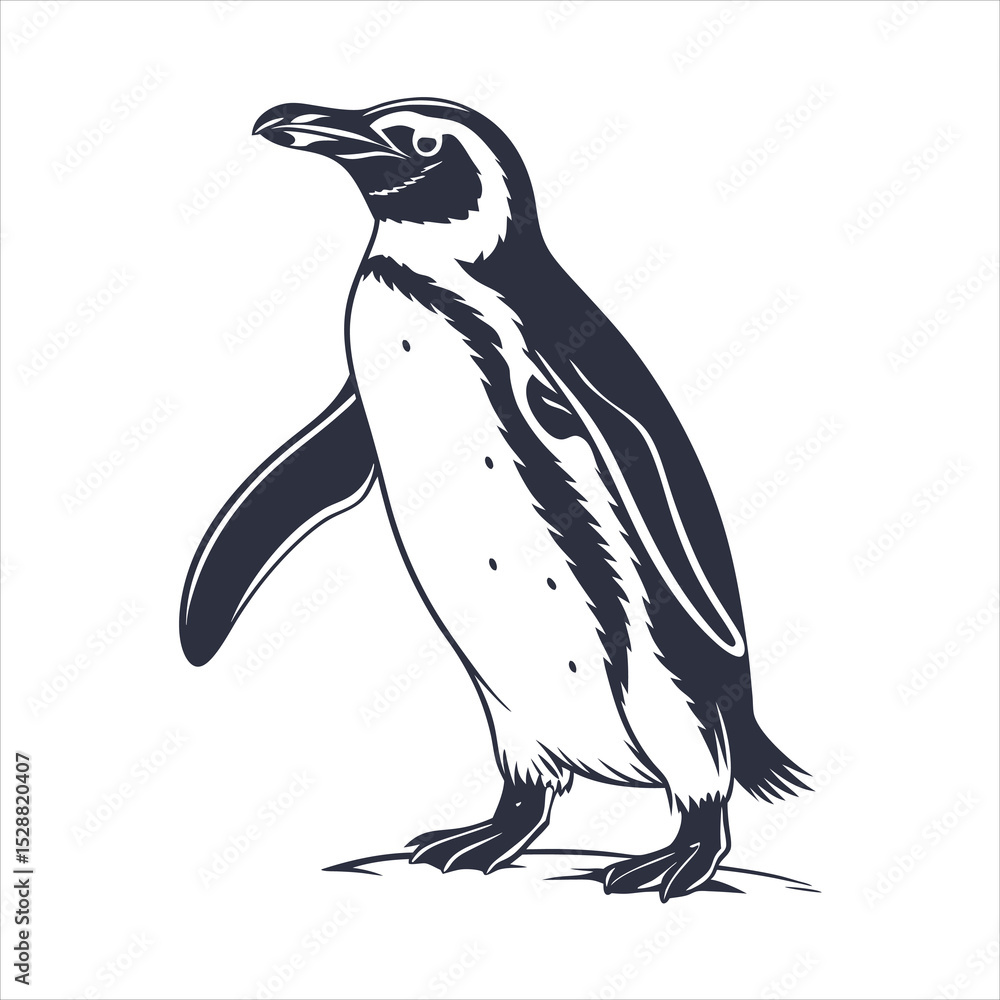 Fototapeta premium silhouette penguin on white background