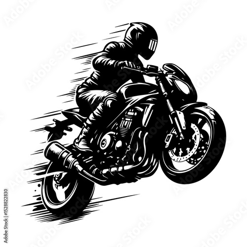 High Quality Motorcycle Rider Silhouette Vector