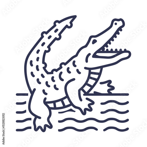 Crocodile icon for wildlife education, children's books, zoo websites, and environmental conservation campaign designs