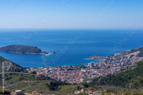 Budva town from the panorama above