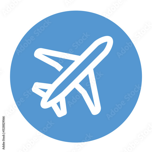 Airplane flight outline icon style