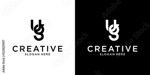 UG or GU initial letter logo design monogram