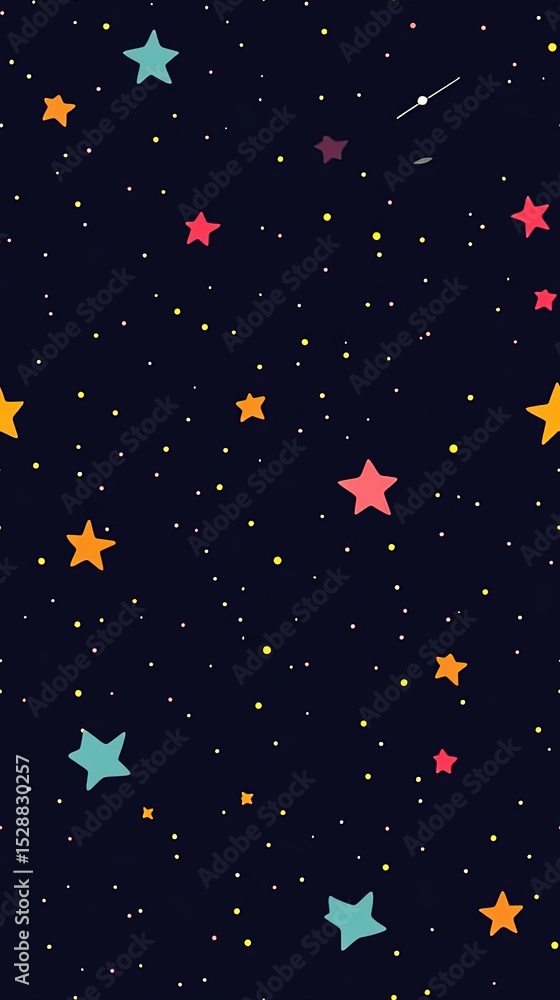 Fototapeta premium Pixel starfield seamless pattern background for space game UI and sci-fi decor