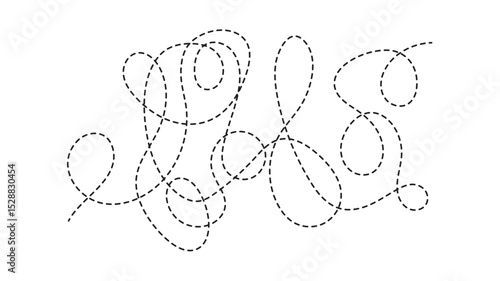 abstract dotted line. Hand drawn curve dotted line vector set.