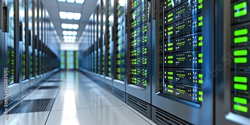Green Data Center Sustainability, a green data center concept with an image showcasing eco-friendly 