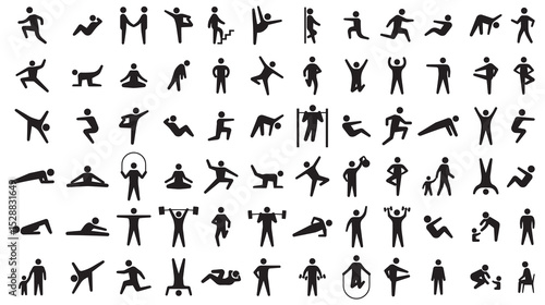 Karate And Martial Arts Silhouette Icons, Black Fighter Figures, Combat Action Poses, Self Defense Symbol Pack, Sports Movement Vector