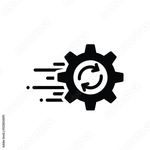Fast gear refresh icon black and white