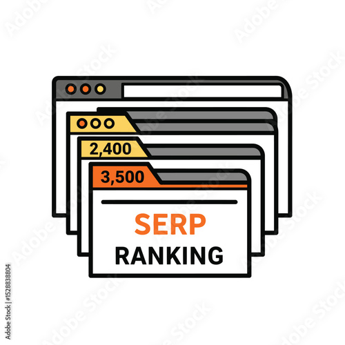 Website search engine results page ranking illustration