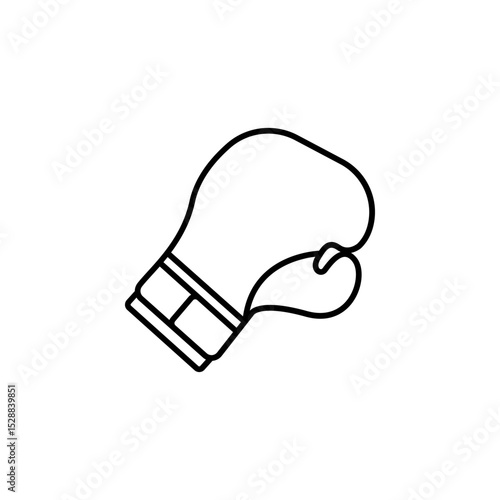 Boxing glove line icon, isolated on white background.