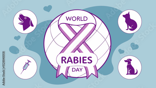 World Rabies Day Awareness Illustration
