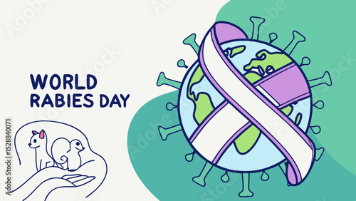 World Rabies Day Awareness Illustration