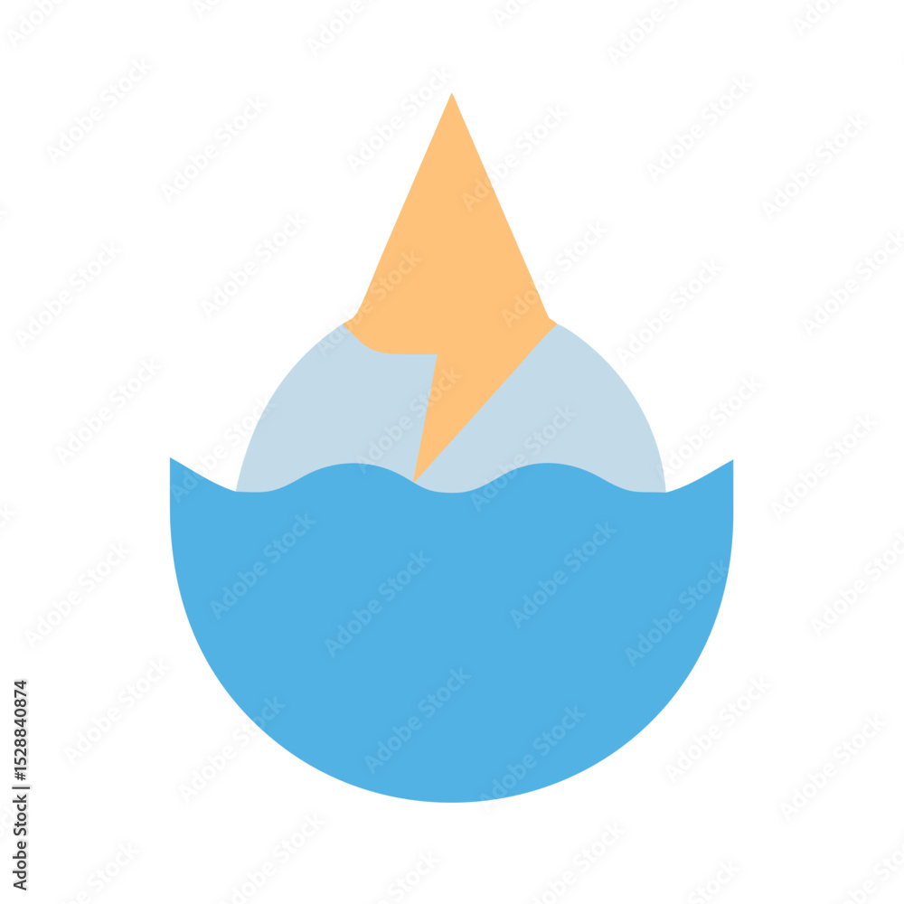 Fototapeta premium Renewable Energy Source illustration with Water Reflection Effect