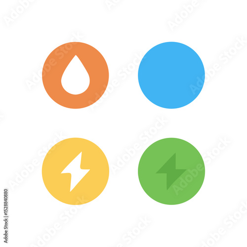 Free Download Renewable Energy Resources Icons Set Colorful illustration Cutout - GFXLoad