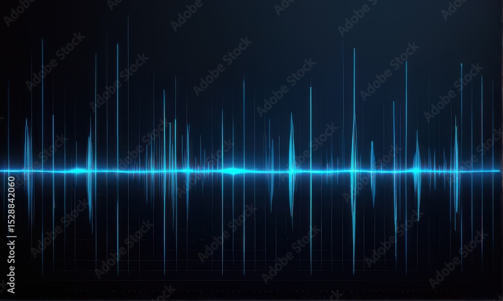 Glowing Blue Sound Wave Abstract Digital Illustration Glowing Blue Sound Wave Abstract Digital Illustration
