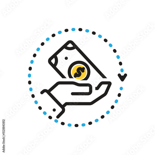 Multi color icon for borrow