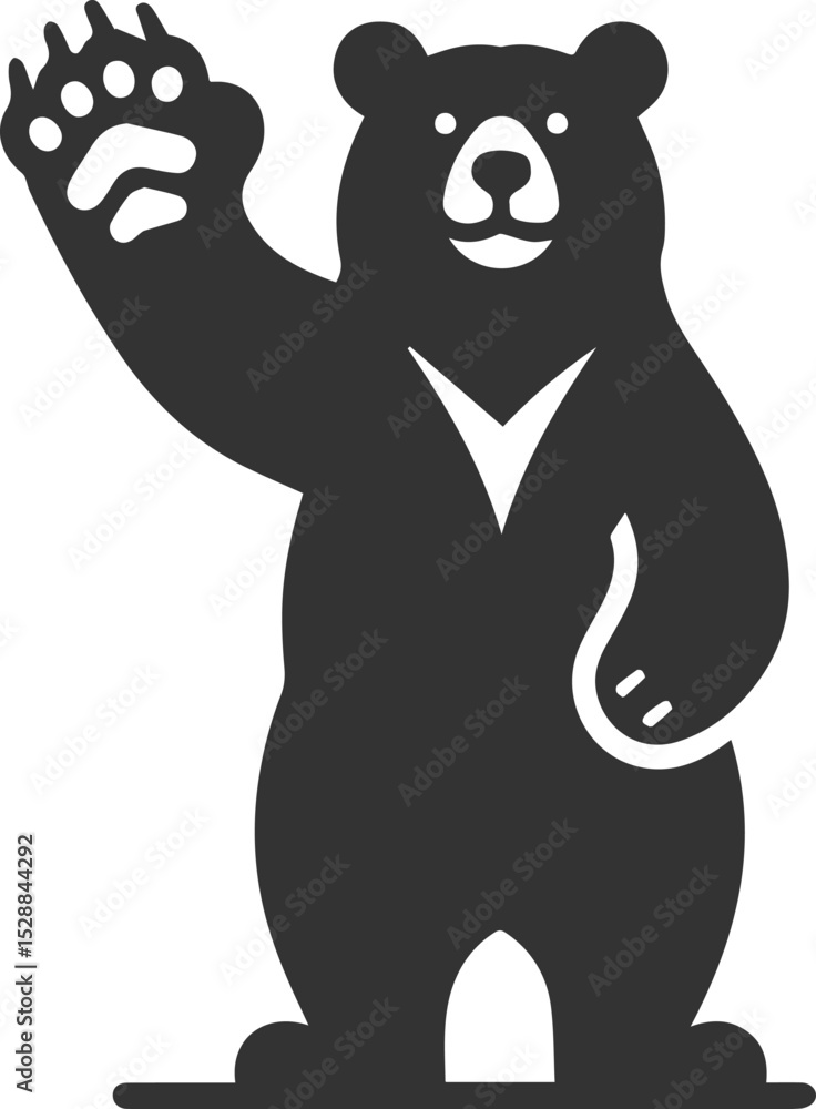 Fototapeta premium Cute bear animal vector drawing silhouette