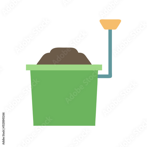 Urban Composting Station with Compost Turner illustration Isolated
