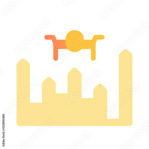 Urban Heatwave Monitored by Drone Camera illustration Cutout