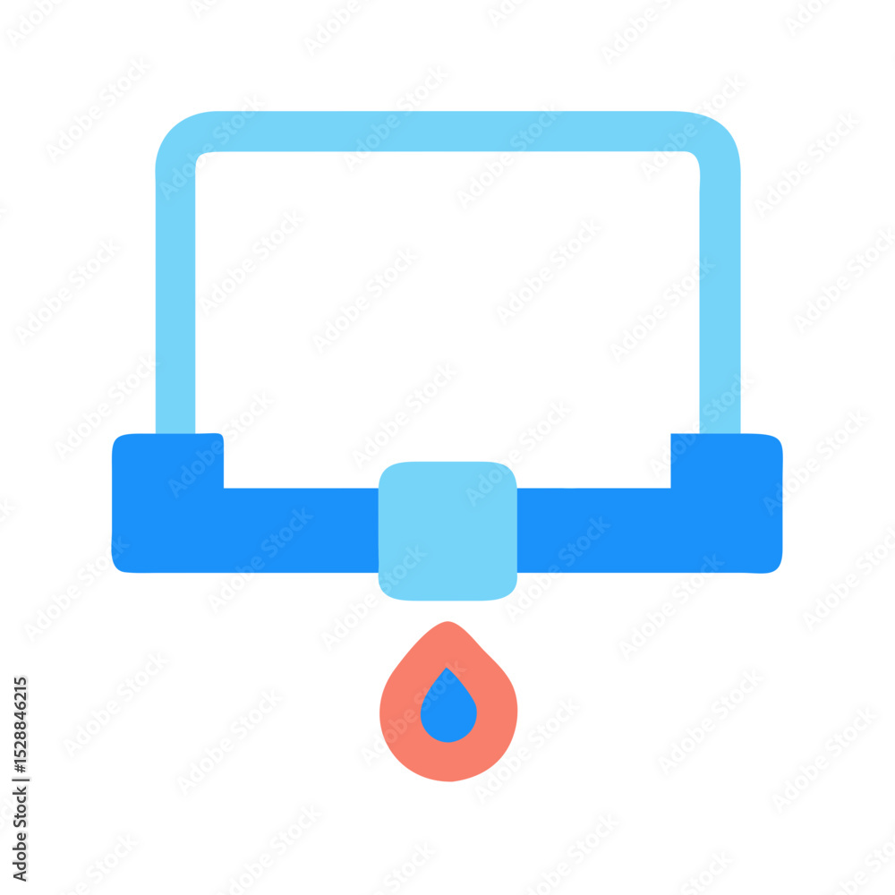 Water Leakage Detector Device Front View illustration Cutout Water Leakage Detector Device Front View illustration Cutout