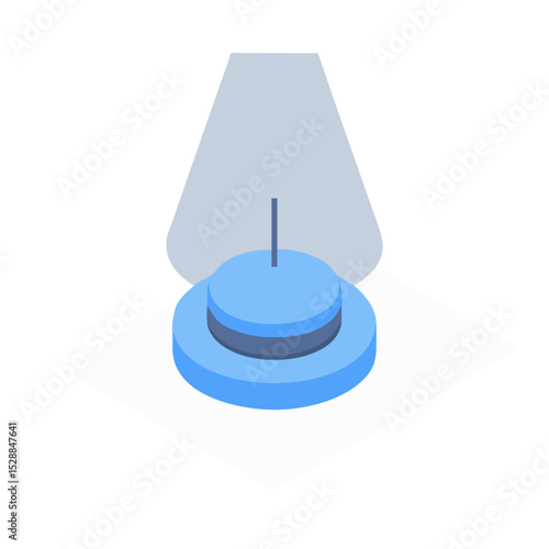 Acoustic Sensor illustration Isolated on Transparent Background Top Angle