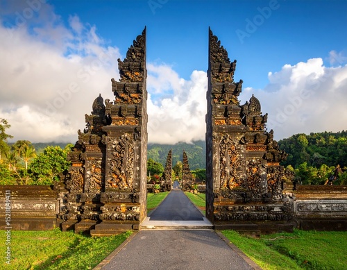 Gates to one of the Hindu temples in Bali in Indonesia 