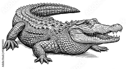 crocodile on black
