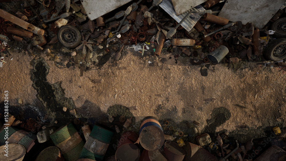 Fototapeta premium ゴミ山の通り道