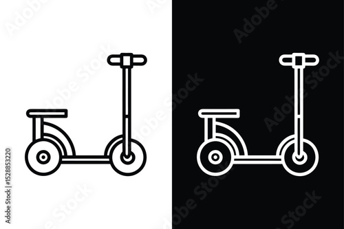 Segway Scooter Vector. Clean Black and White Line Art Design