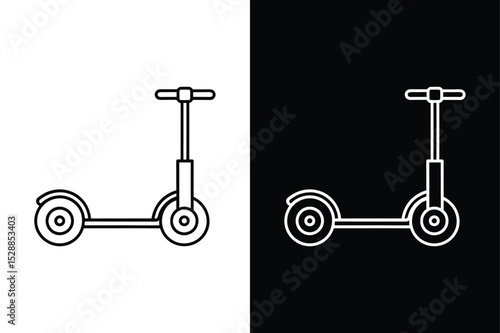 Segway Scooter Icon. Simple Line Art Vector for Logos and Design