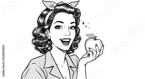 girl with apple