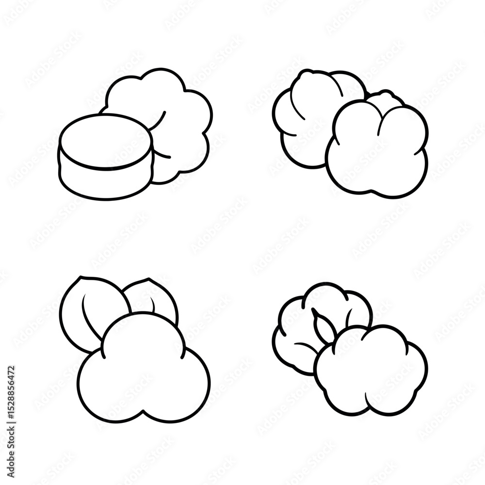 Cotton Pads icon set Cotton Pads icon set